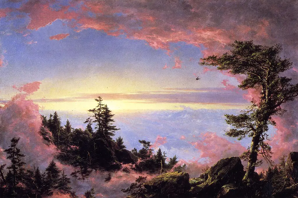 Above the Clouds at Sunrise in Detail Frederic Edwin Church